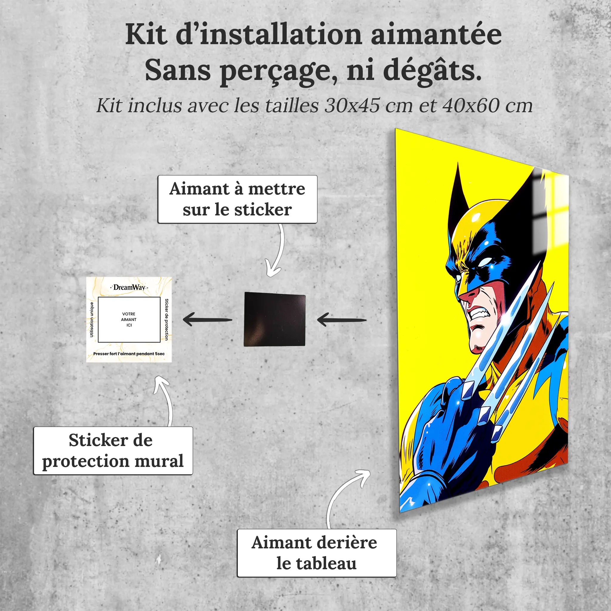 tableau-wolverine-avec-installation-aimantee | DreamWay