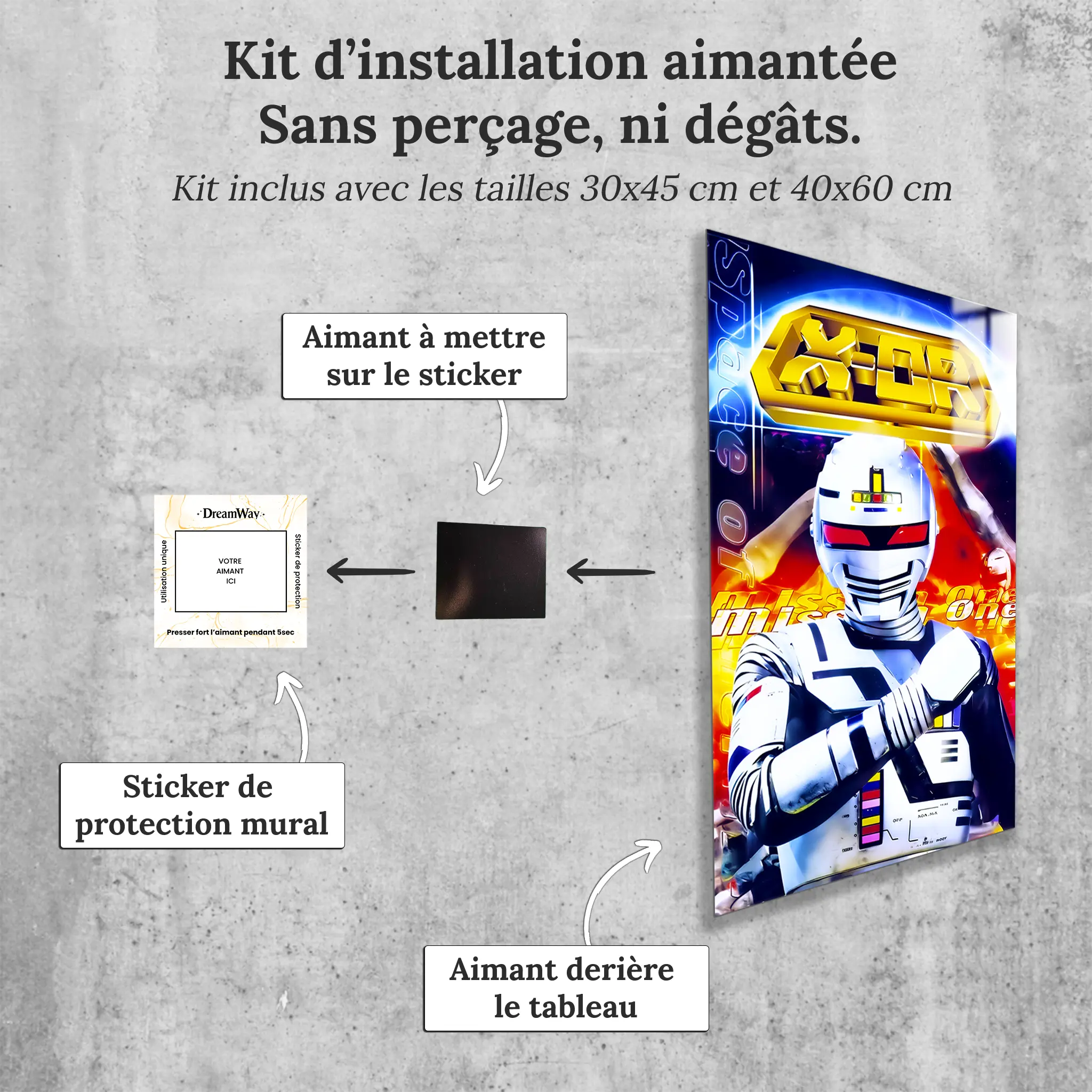 tableau-x-or-affiche-avec-installation-aimantee | DreamWay