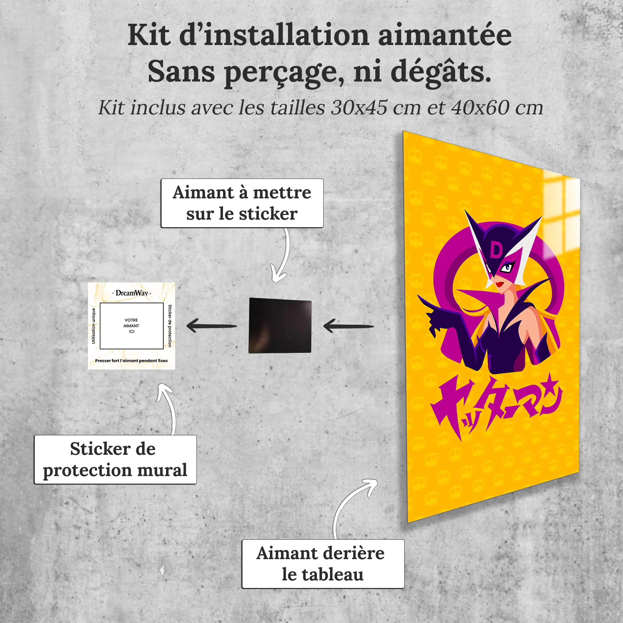 tableau-yatterman-doronjo-avec-installation-aimantee | DreamWay