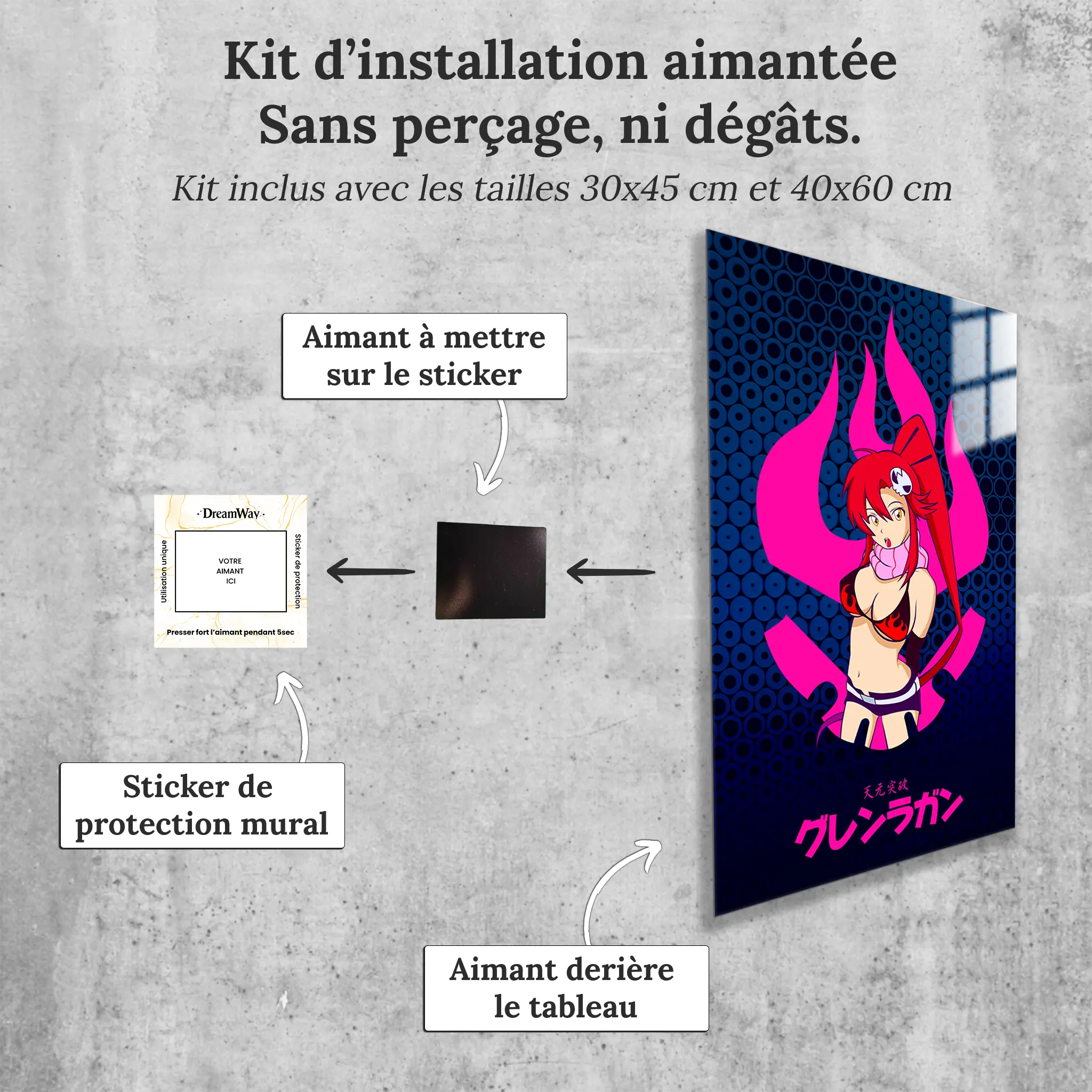 tableau-yoko-gurren-lagann-avec-installation-aimantee | DreamWay