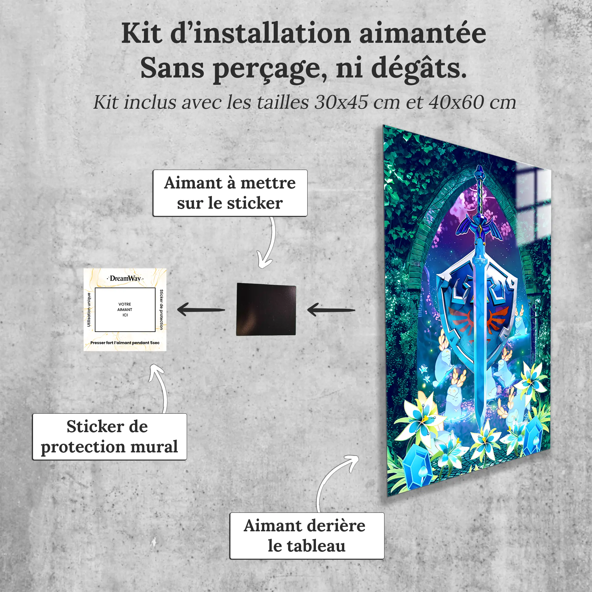 tableau-zelda-epee-excalibur-avec-installation-aimantee | DreamWay