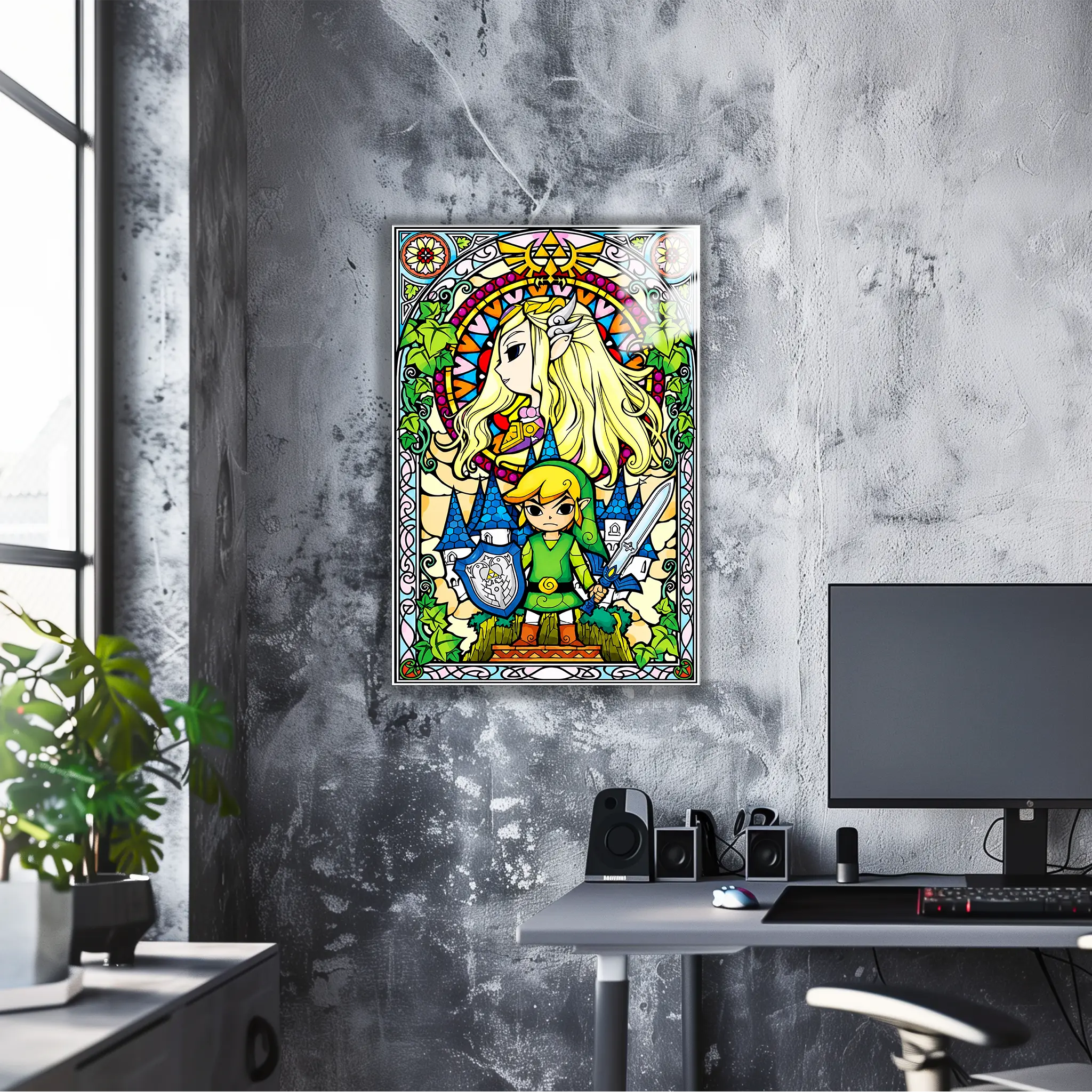 Tableau Zelda Et Link Coloré