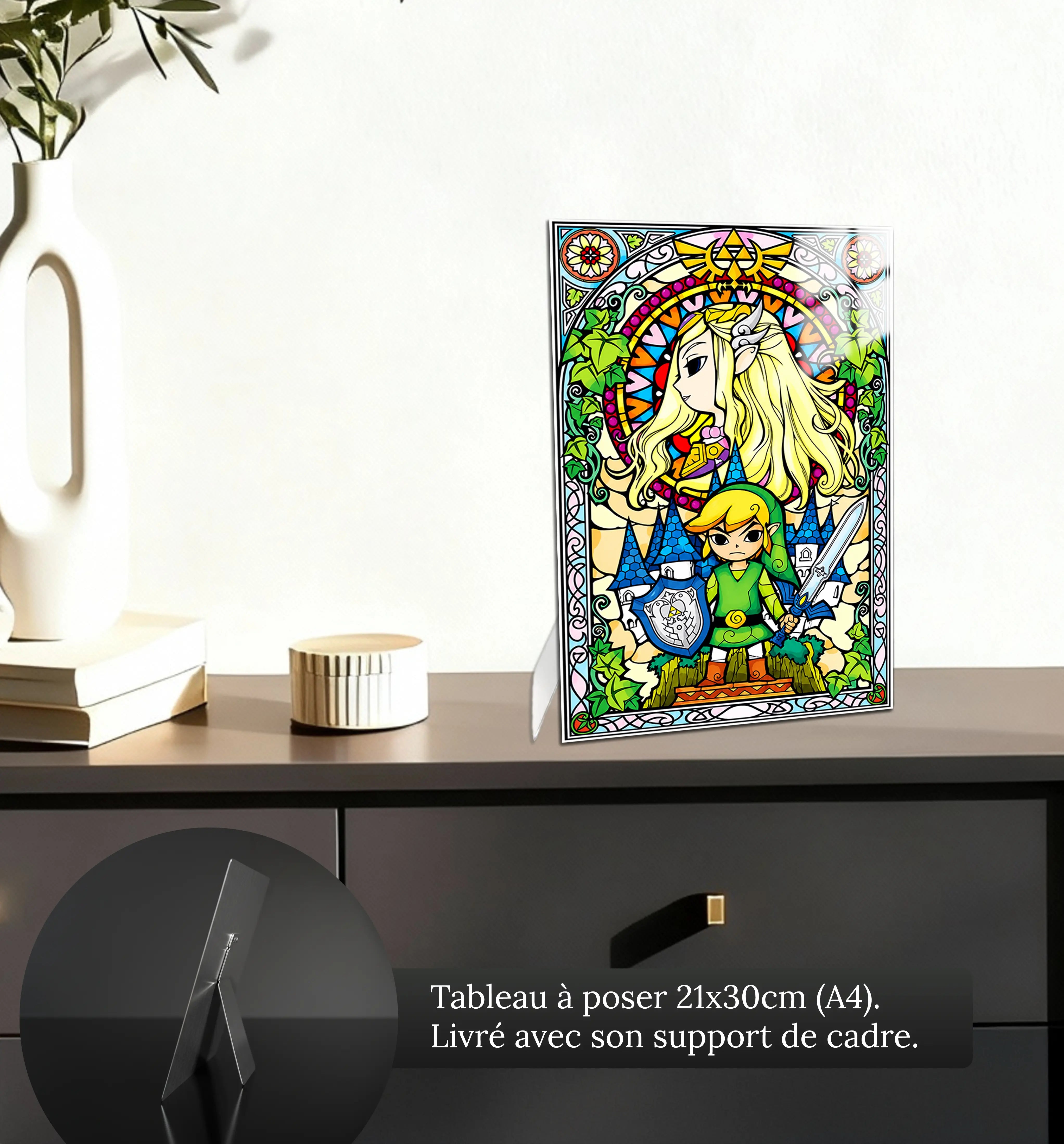 Tableau Zelda Et Link Coloré