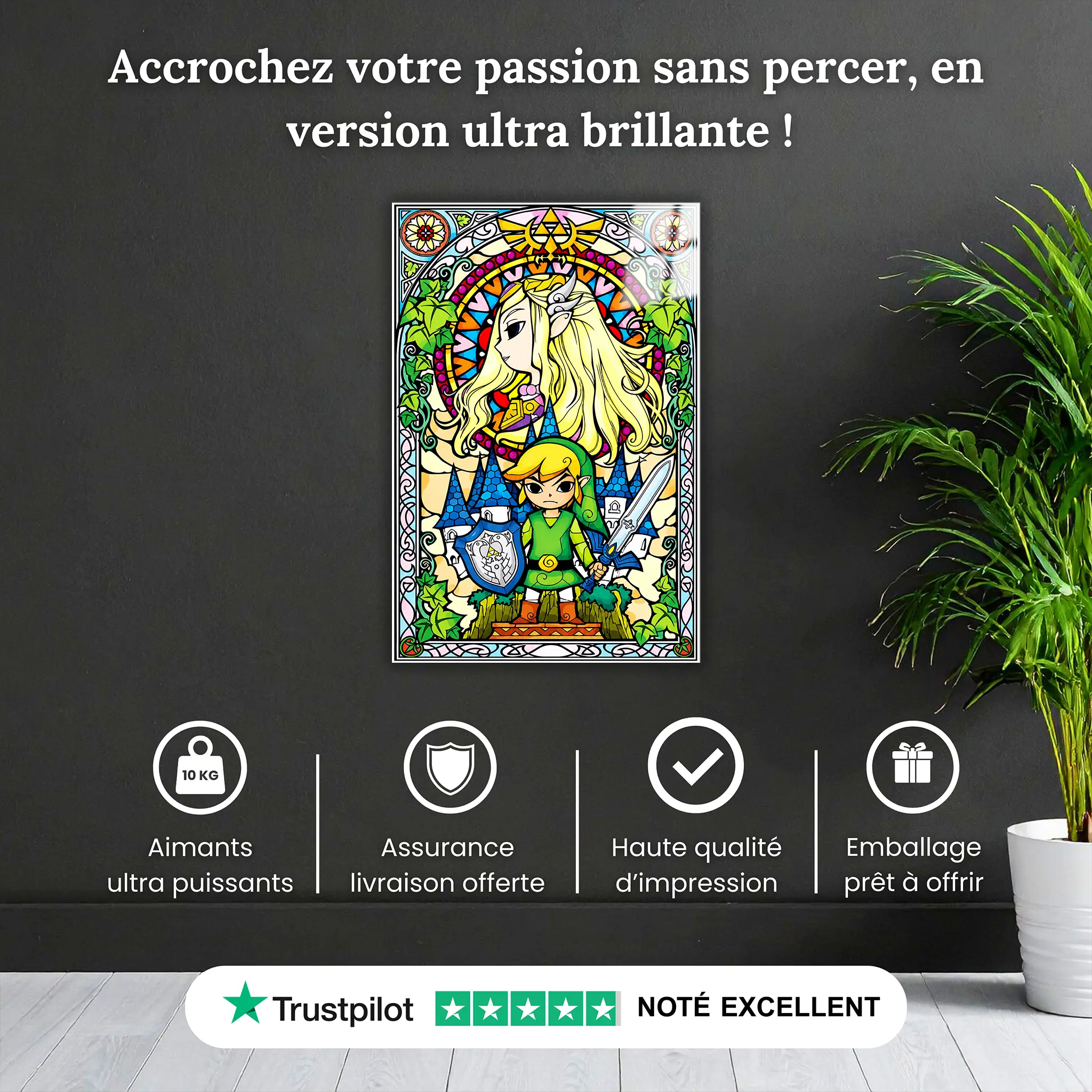 Tableau Zelda Et Link Coloré