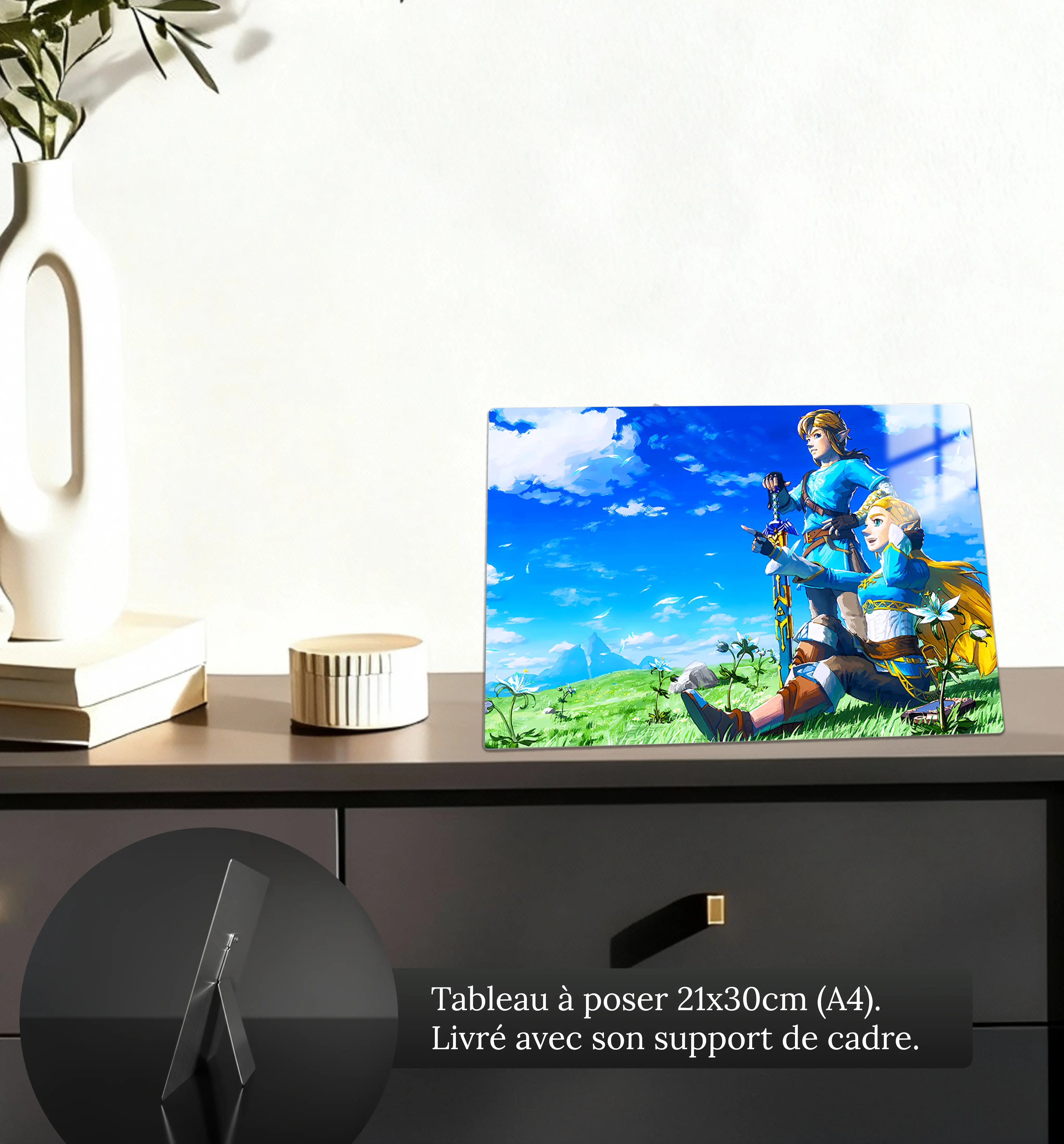 tableau-zelda-et-link-paysage-petit-format-a-poser-sur-meuble | DreamWay