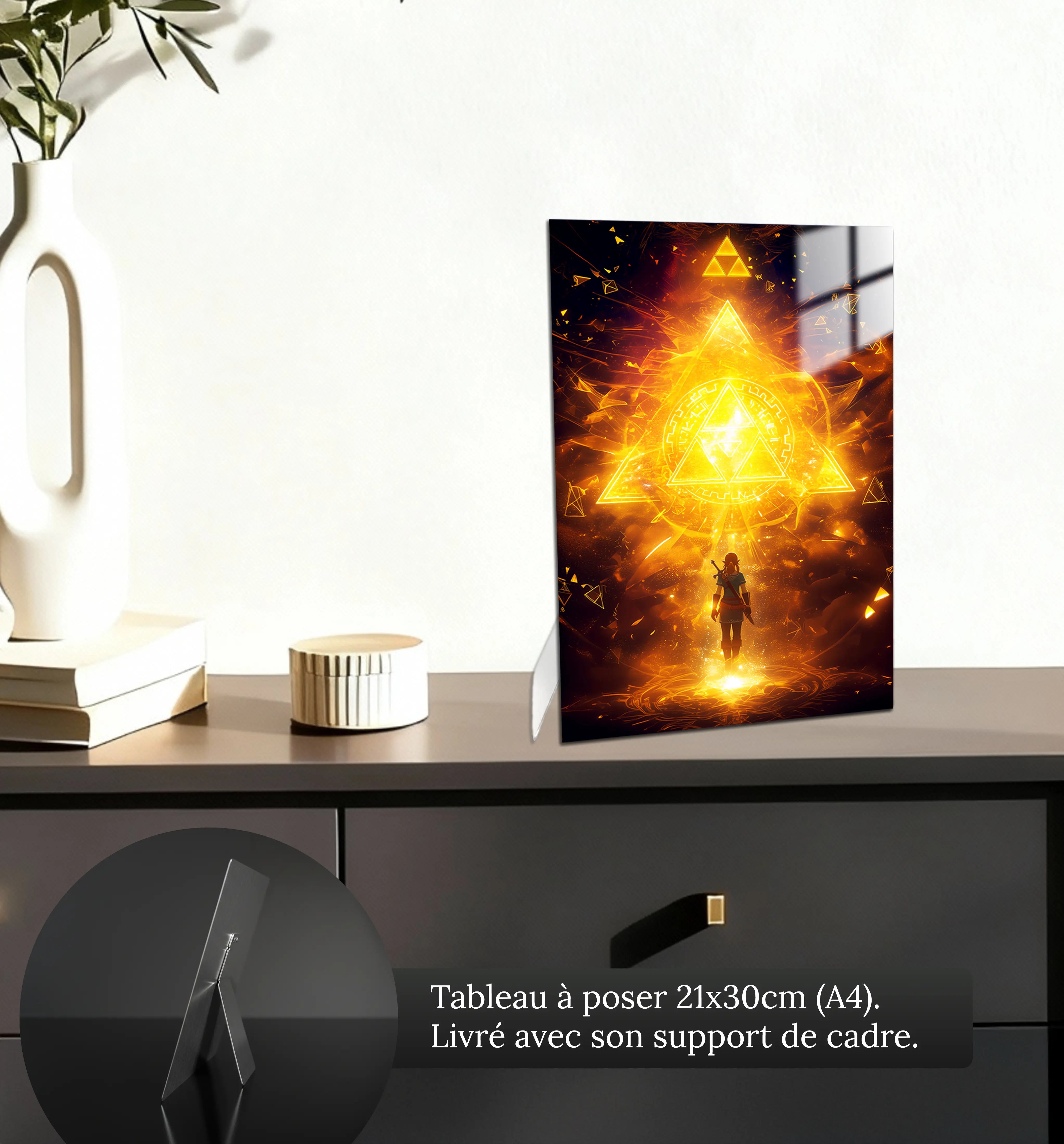 tableau-zelda-triangle-de-lumiere-petit-format-a-poser-sur-meuble | DreamWay