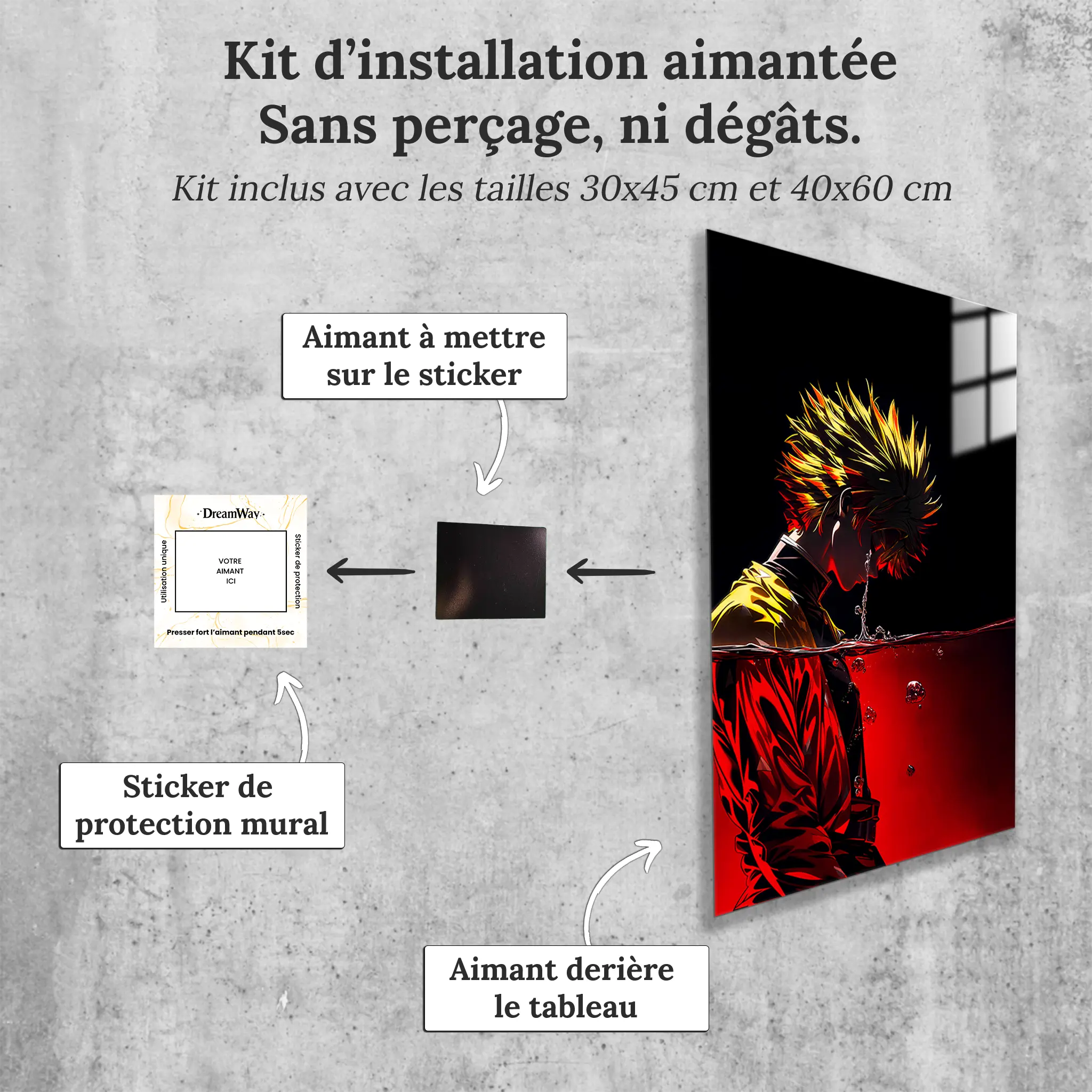 tableau-zenitsu-larmes-avec-installation-aimantee | DreamWay