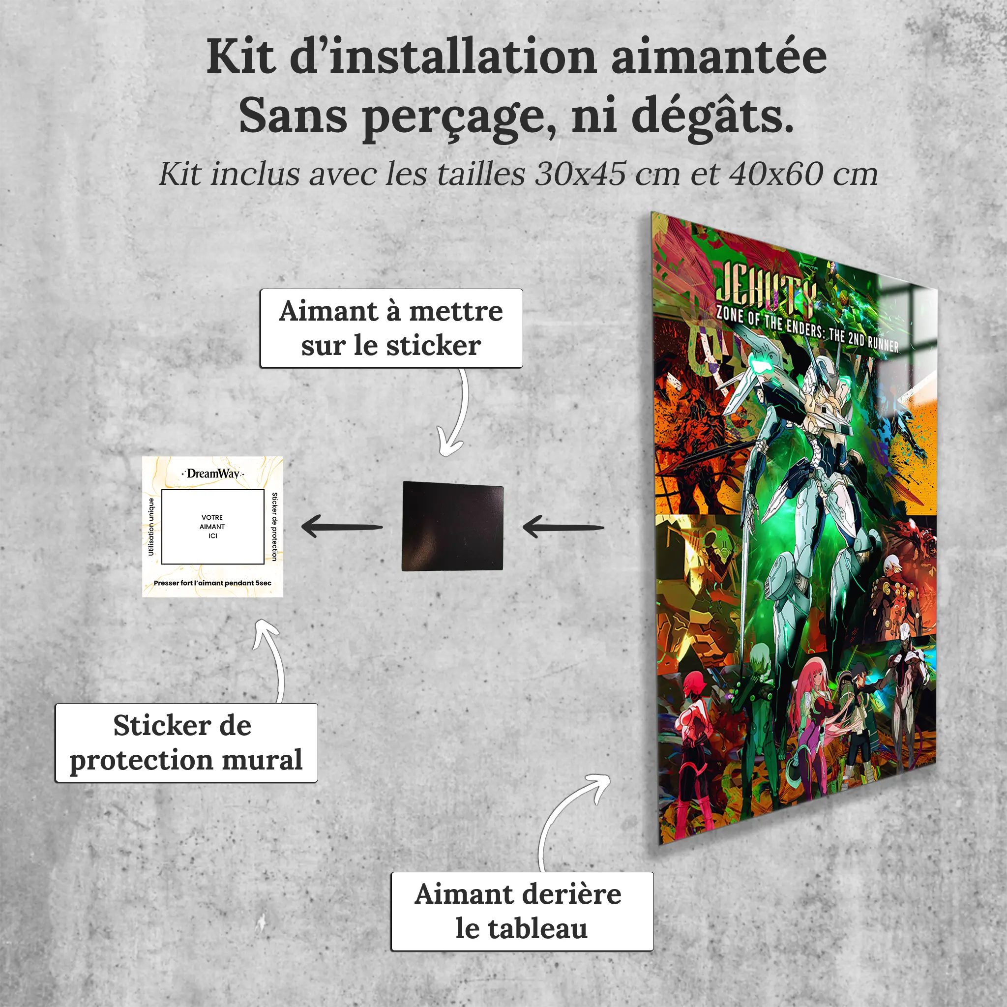 tableau-zone-of-the-enders-the2nd-runner-avec-installation-aimantee | DreamWay