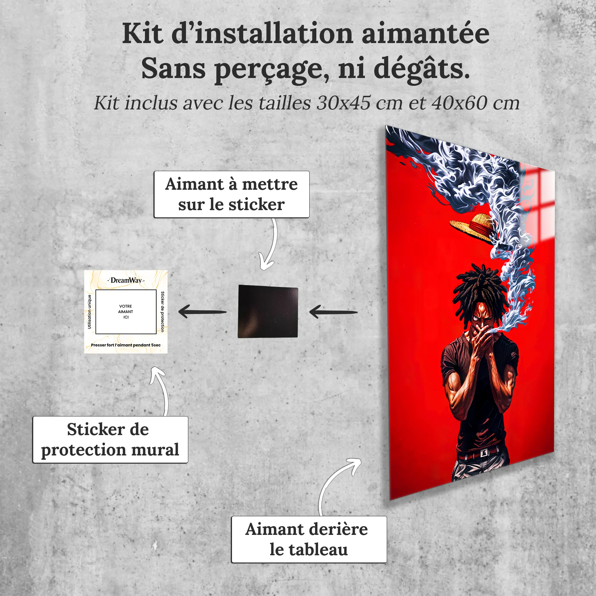 tableaue-marley-d-luffy-avec-installation-aimantee | DreamWay