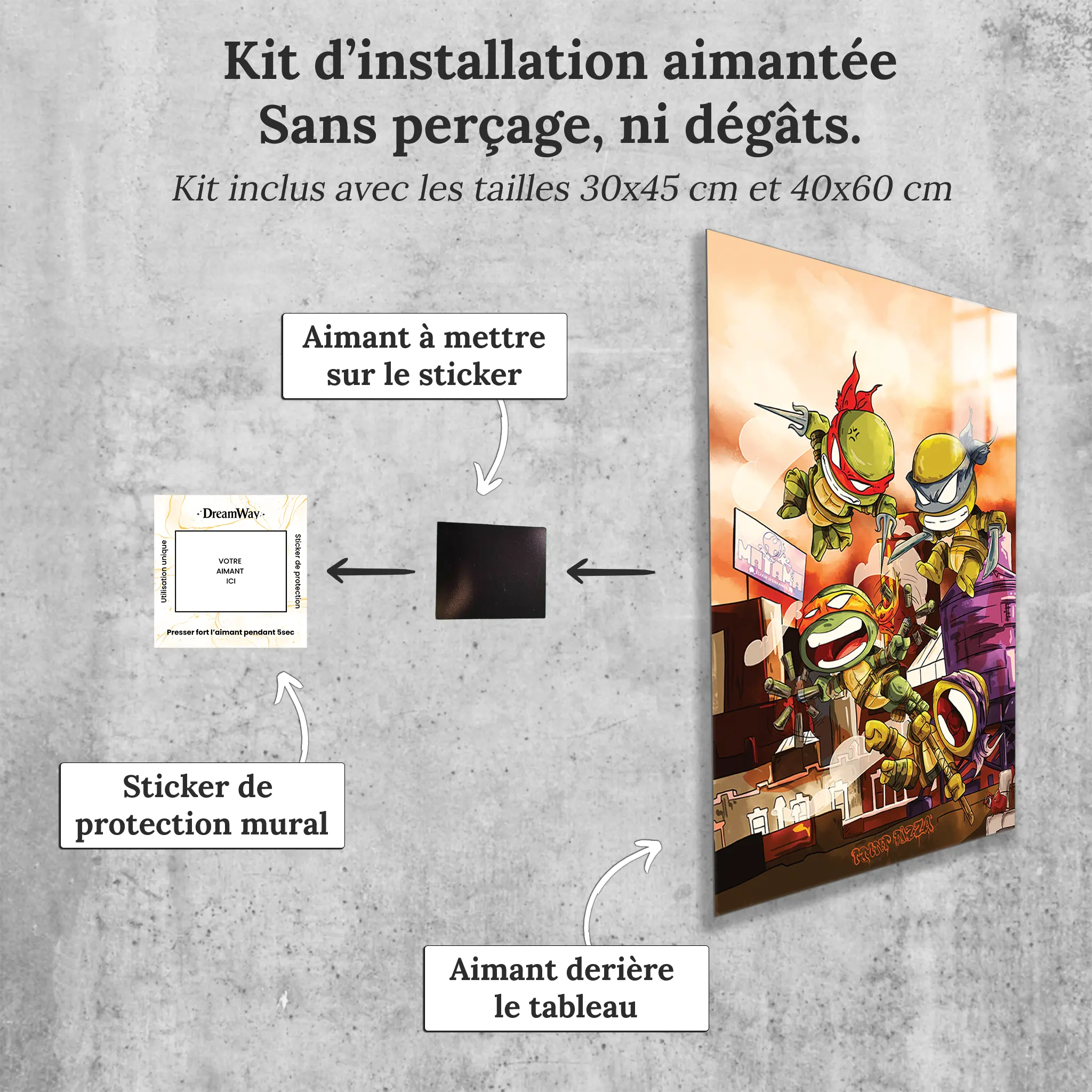 tmnt-tableau-1-avec-installation-aimantee | DreamWay
