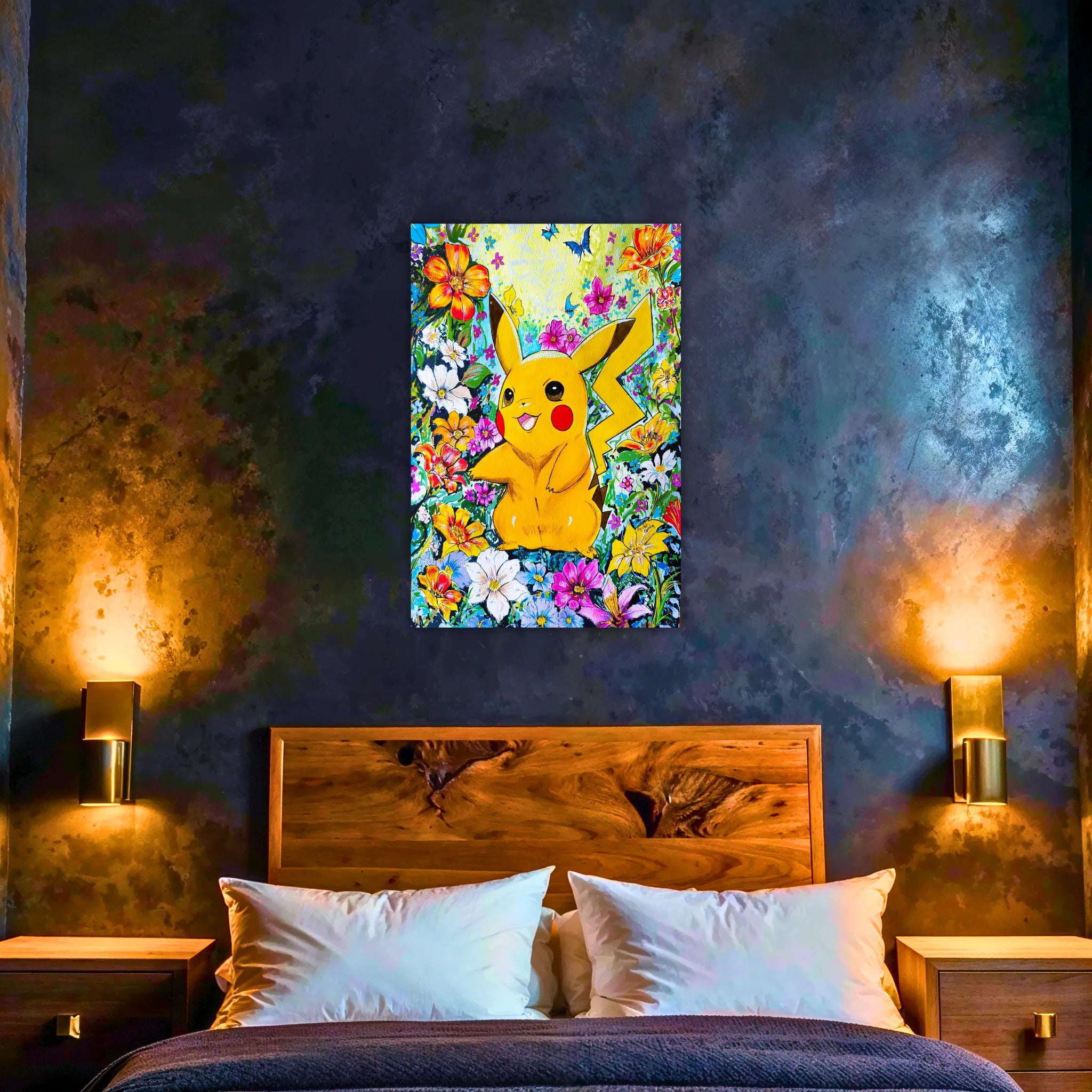 Tableau Pikachu Floral